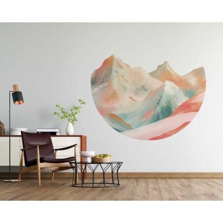 Best Beautiful Winter Gradient Colorful Abstract Mountain Wall Stickers