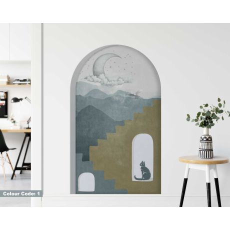 Best Stairs and Half-Moon Design Modern Arch Wall Stickers for Modern Home Decor