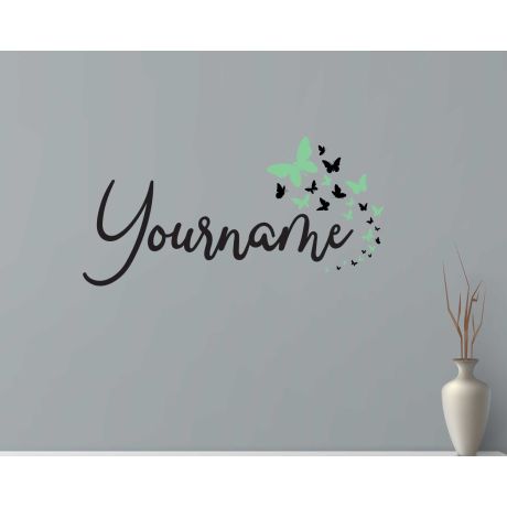Custom Name With Butterfly Wall Decals For Room Wall Decoration