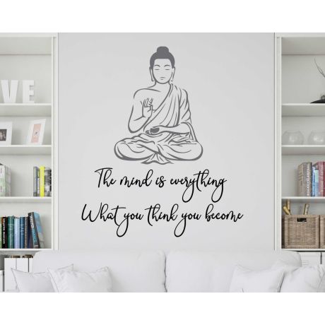 Mind Set Is Everything Yoga Quotes Wall Decal For Daily Motivation
