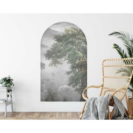 Mist Covered Vintage Forest Arch Wall Stickers for Bedroom Decor 