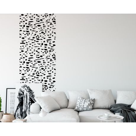 Seamless Black Distressed Grain Dust Texture Pattern Wall Decals For Living Room Decor
