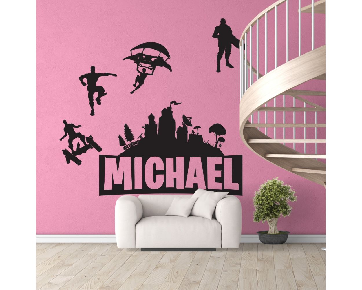 Kids Fortnite Customised Name Wall Decor Vinyl Sticker for Gaming Room