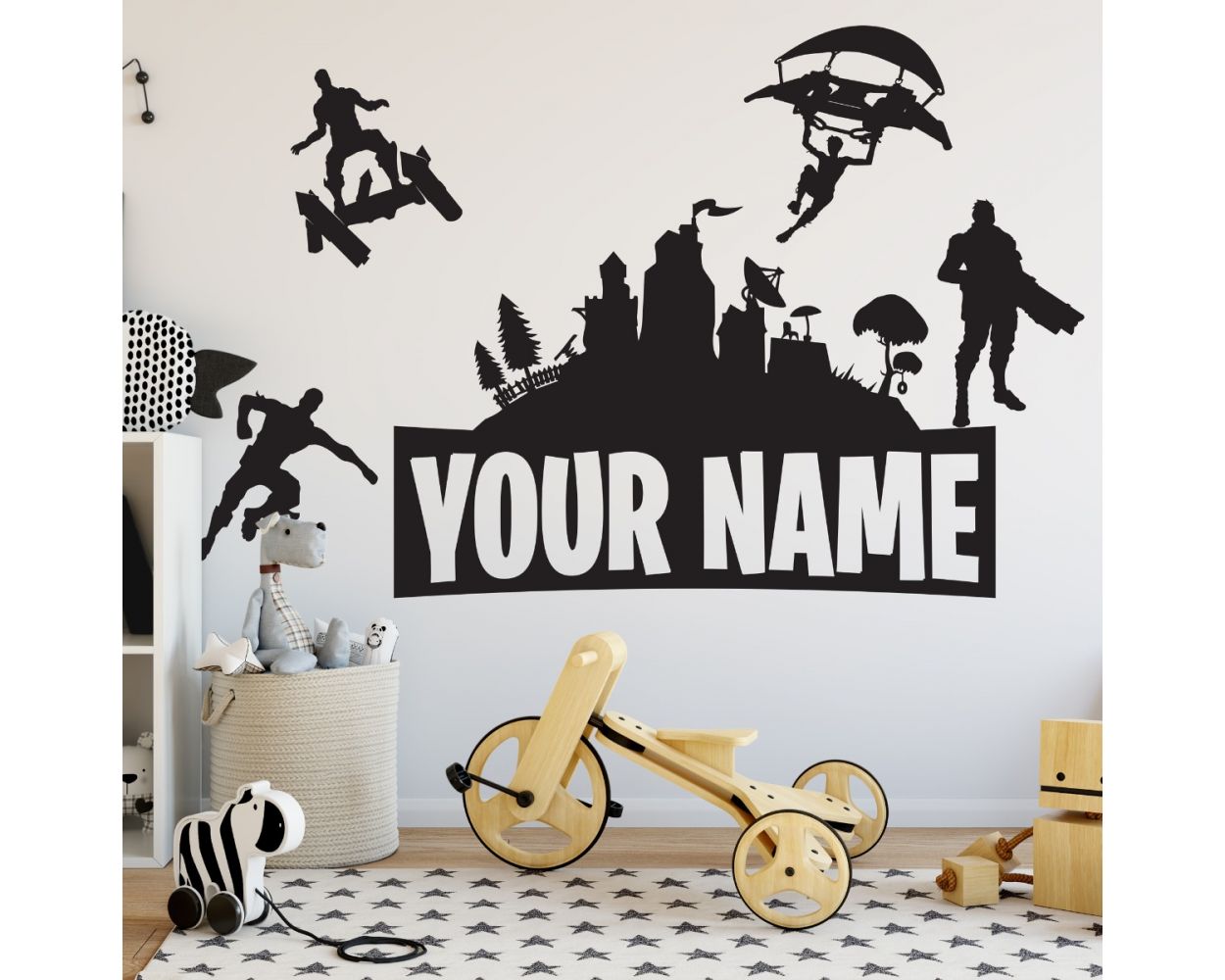 Boys Fortnite Customised Name Wall Decor Vinyl Sticker for Gaming Room