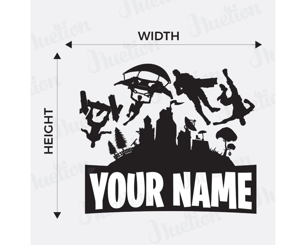 Customised Fortnite Name Wall Decor Vinyl Sticker for Gaming Room