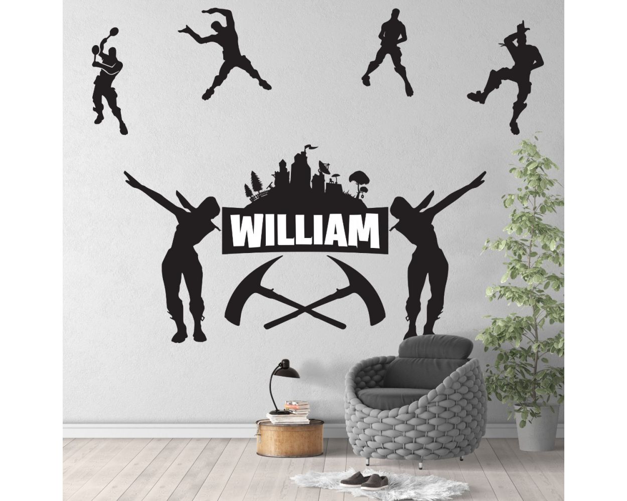 Fortnite Personalized Name Wall Art Stickers boys room