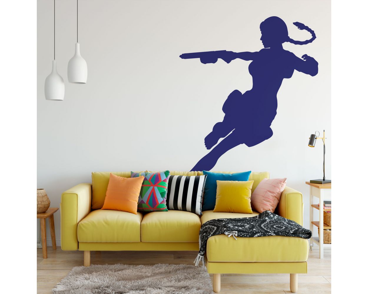 Tomb Raider Silhoutte Wall Stickers for Gaming Room