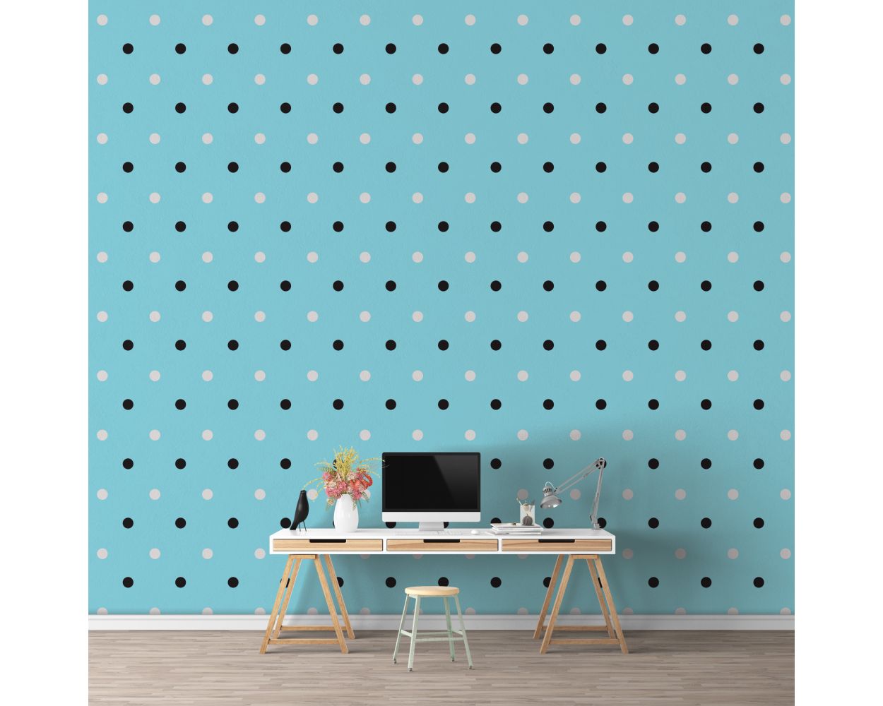 Mixed Colour Polka Dots Pattern Vinyl Boho Wall Stickers 