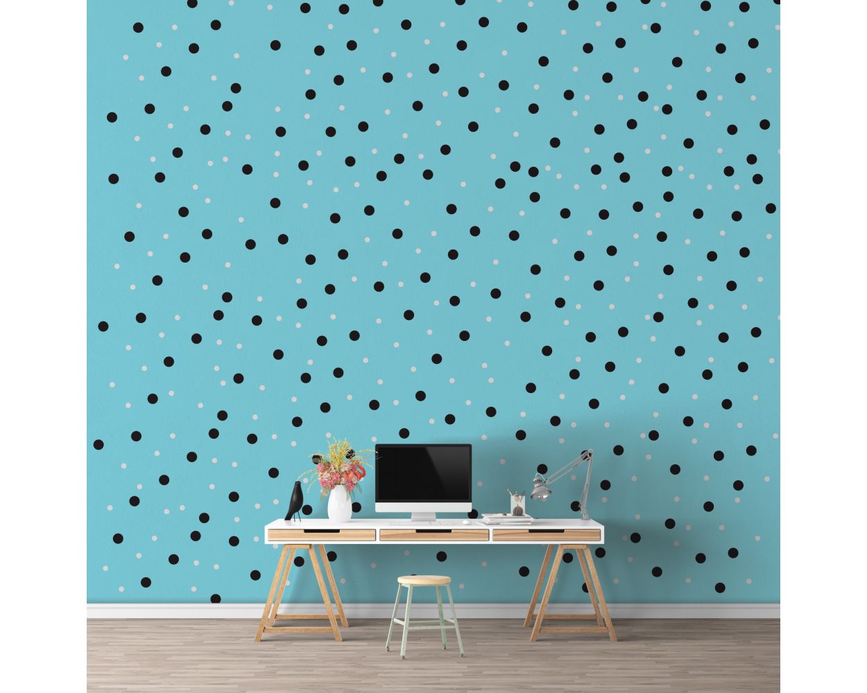 Best Mixed Size Polka Dots Pattern Vinyl Wall Decals