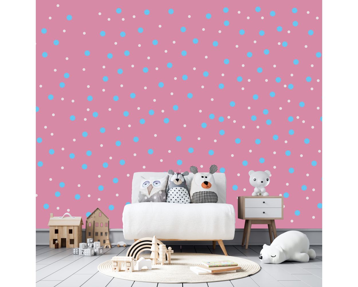 Best Mixed Size Polka Dots Pattern Vinyl Wall Decals for Kids Bedroom Wall Decor