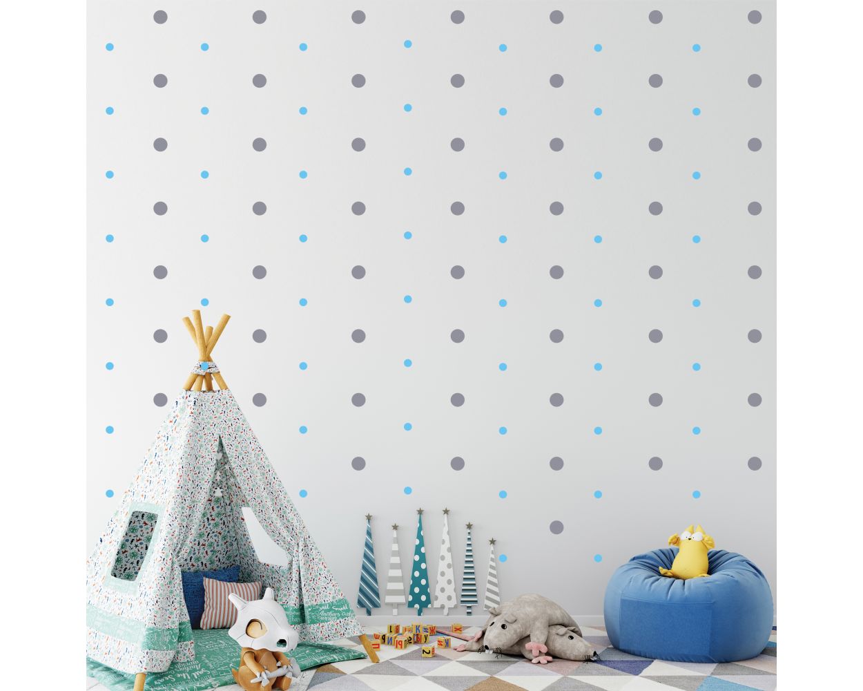 Best Mixed Size Polka Dots Pattern Vinyl Wall Stickers for Kids Bedroom Wall Decor