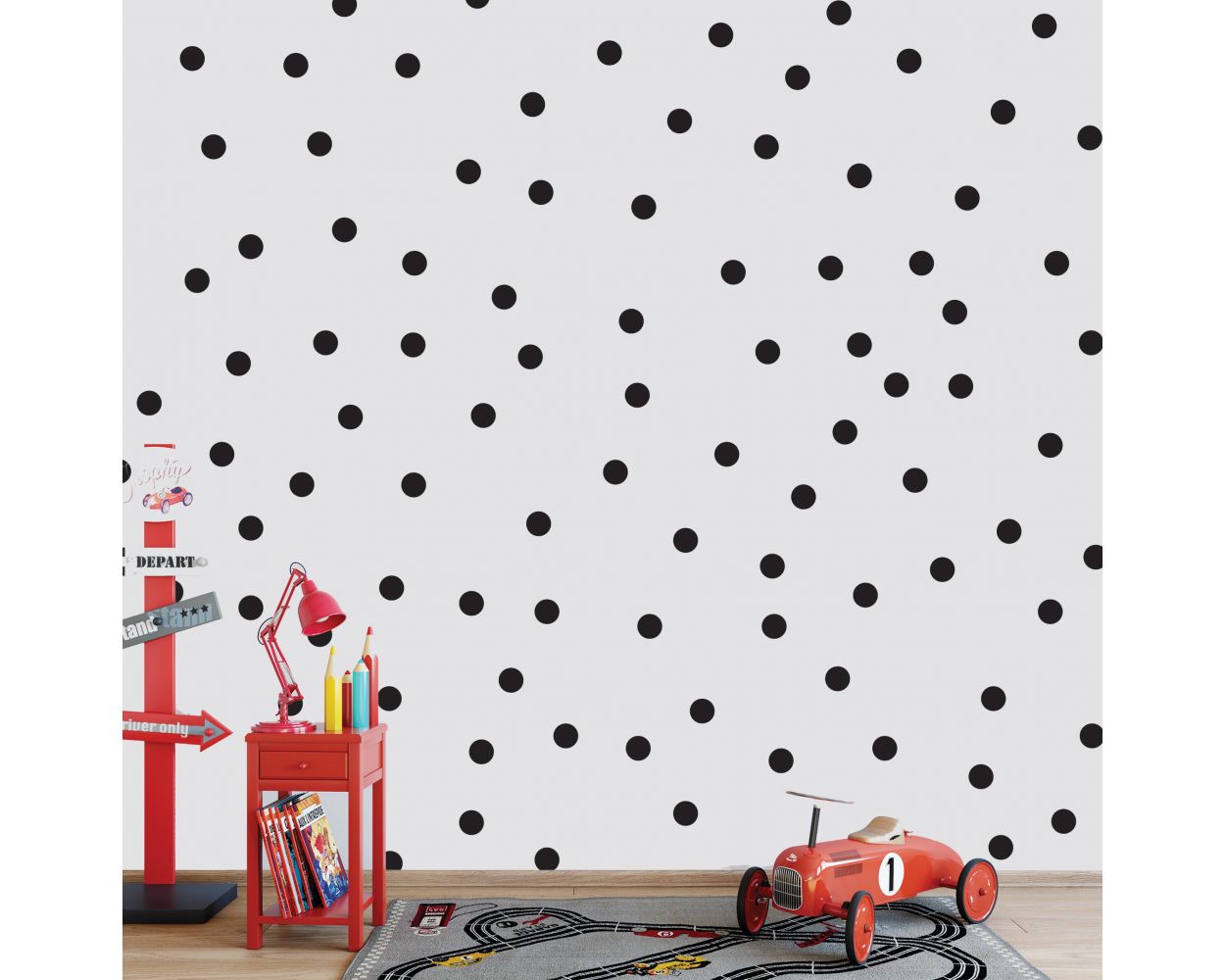 Best Beautiful Giant Polka Dots Pattern Vinyl Wall Stickers for Kids Bedroom Wall Decor