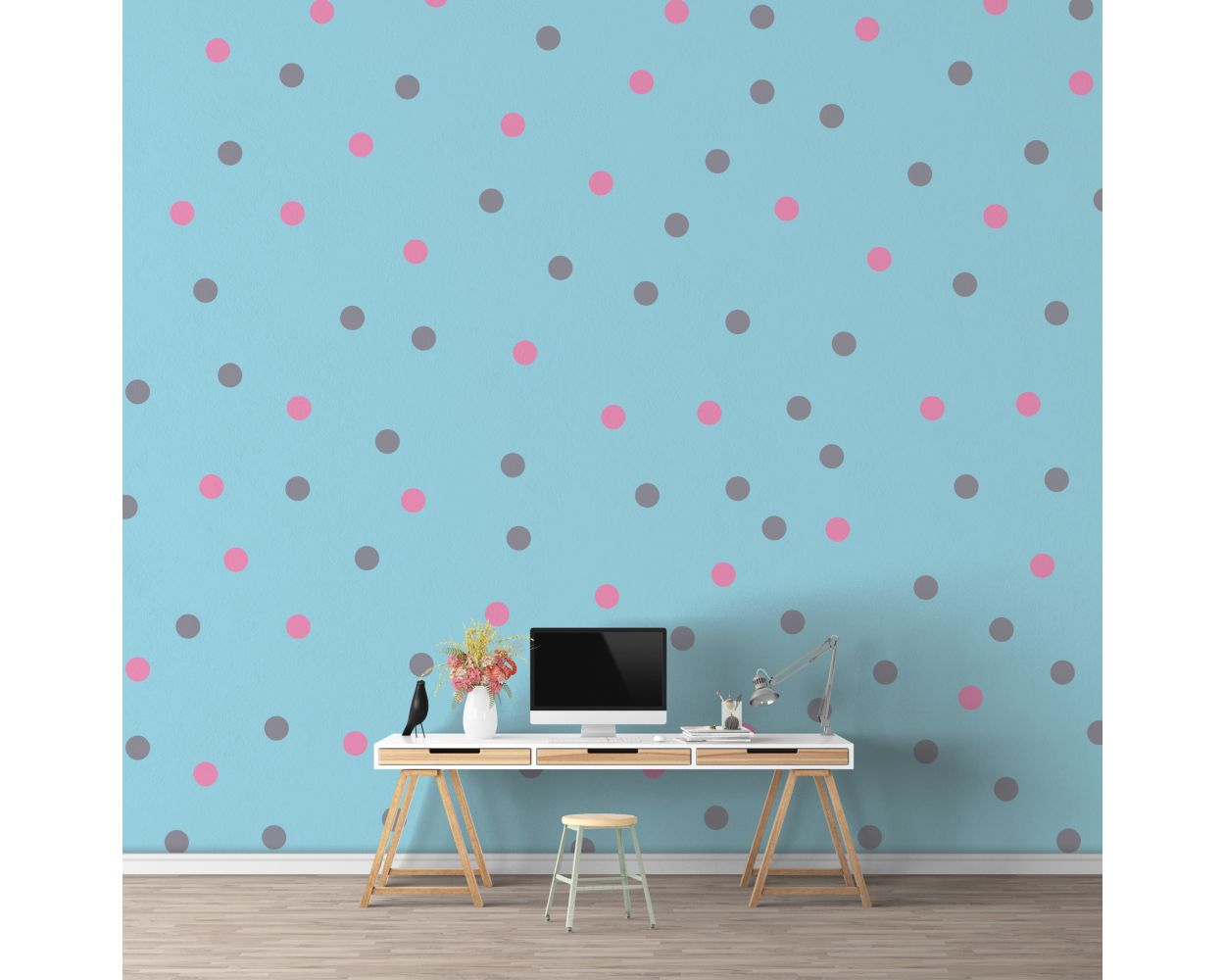 Best Mixed Colour Giant Polka Dots Pattern Vinyl Wall Stickers for Kids Bedroom Wall Decor
