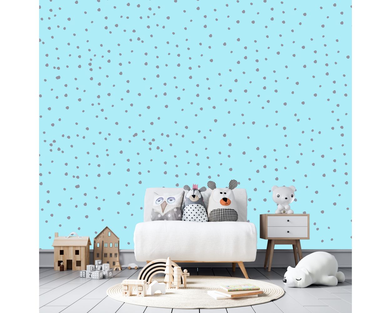 Best Beautiful Hand Drawn Polka dots Pattern Vinyl Wall Decals for Kids Bedroom Wall Decor