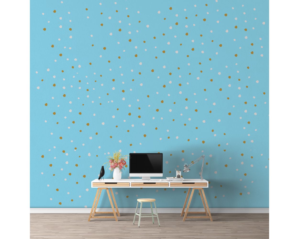 Best Beautiful Hand Drawn Mixed Colours Polka dots Pattern Vinyl Wall Stickers