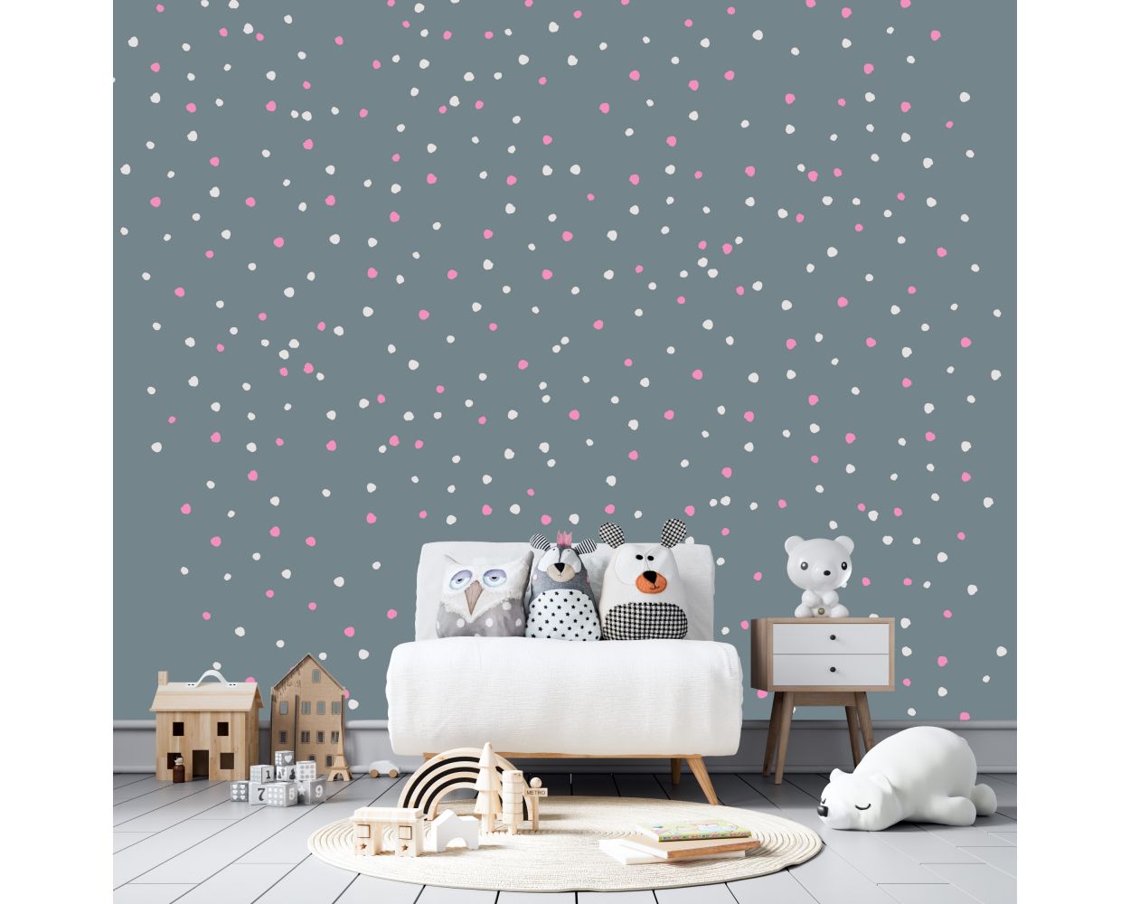 Best Beautiful Hand Drawn Mixed Colours Polka dots Pattern Vinyl Wall Decals for Kids Bedroom Wall Decor