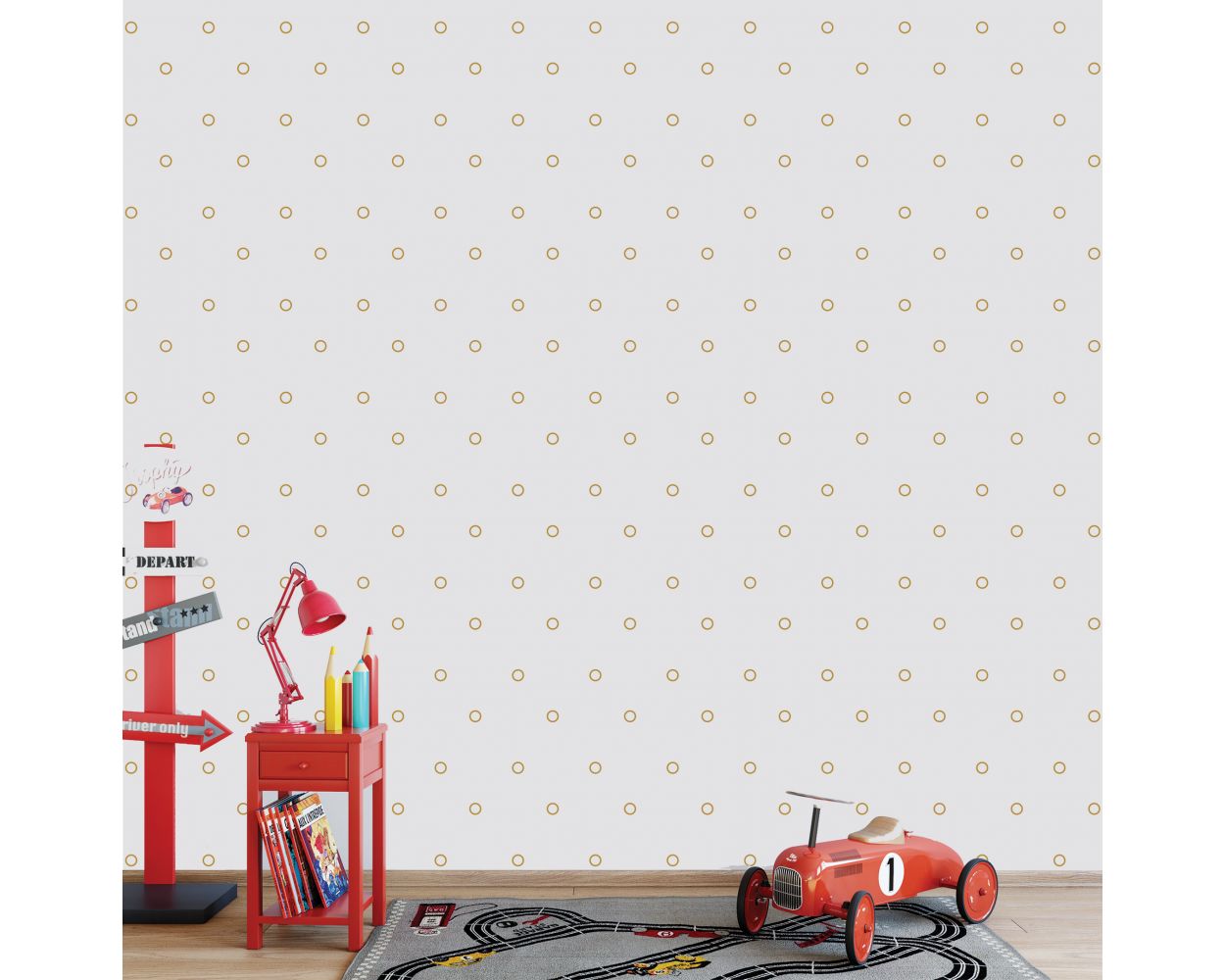 Best Beautiful Metallic Gold Outlined Polka dots Pattern Vinyl Wall Decals for Kids Bedroom Wall Decor