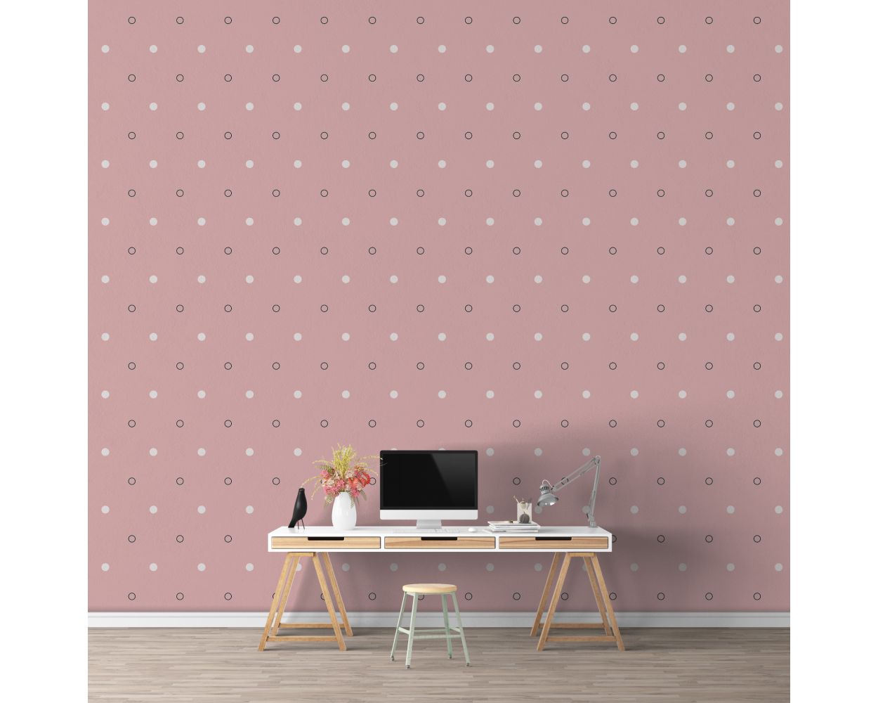 Mixed Colour Dots & Outlined Polka dots Pattern Wall Decals for Kids Bedroom Wall Decor