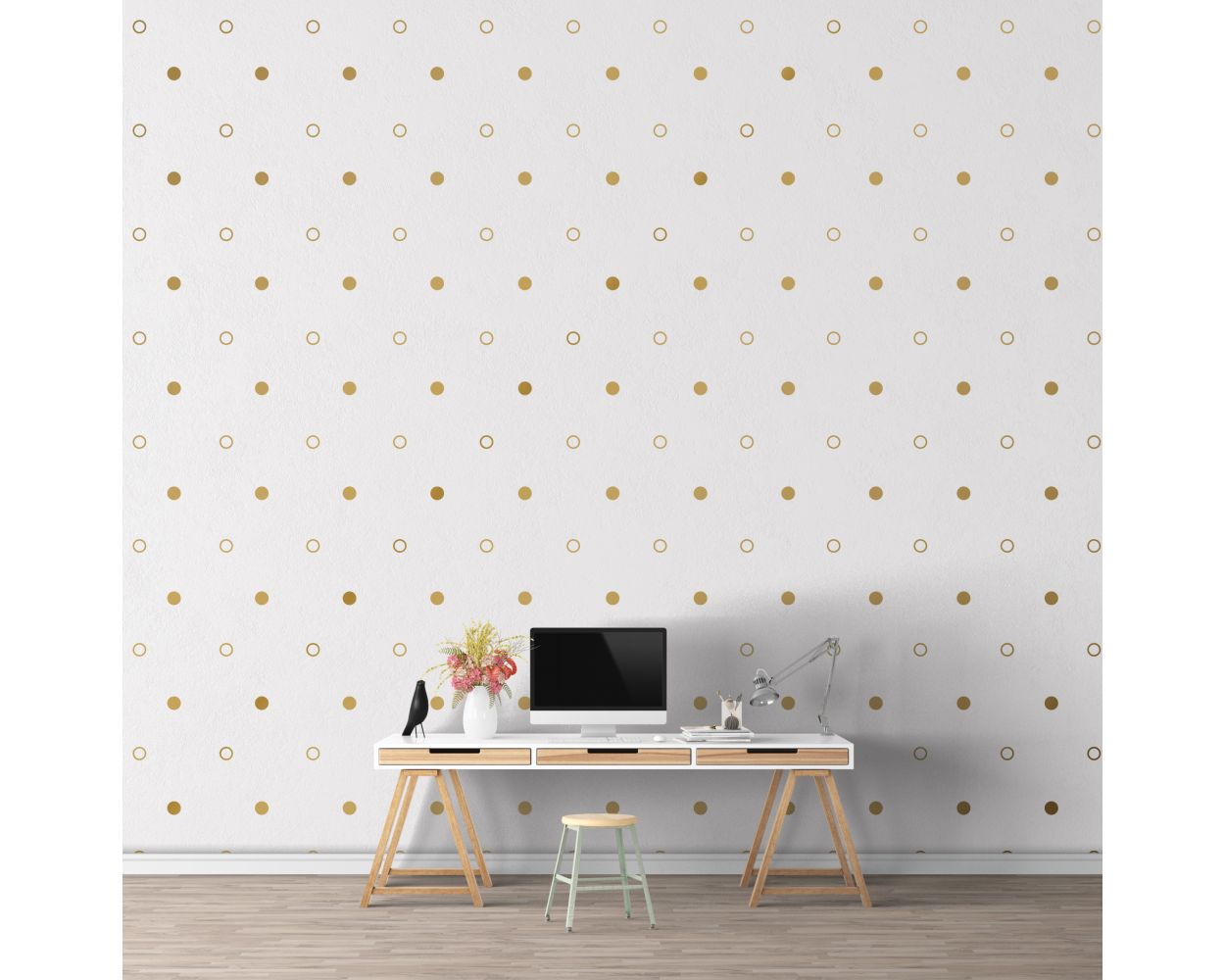 Best Beautiful Metallic Gold Dots, Outlined Polka dots Pattern Wall Stickers for Kids Bedroom Wall Decor