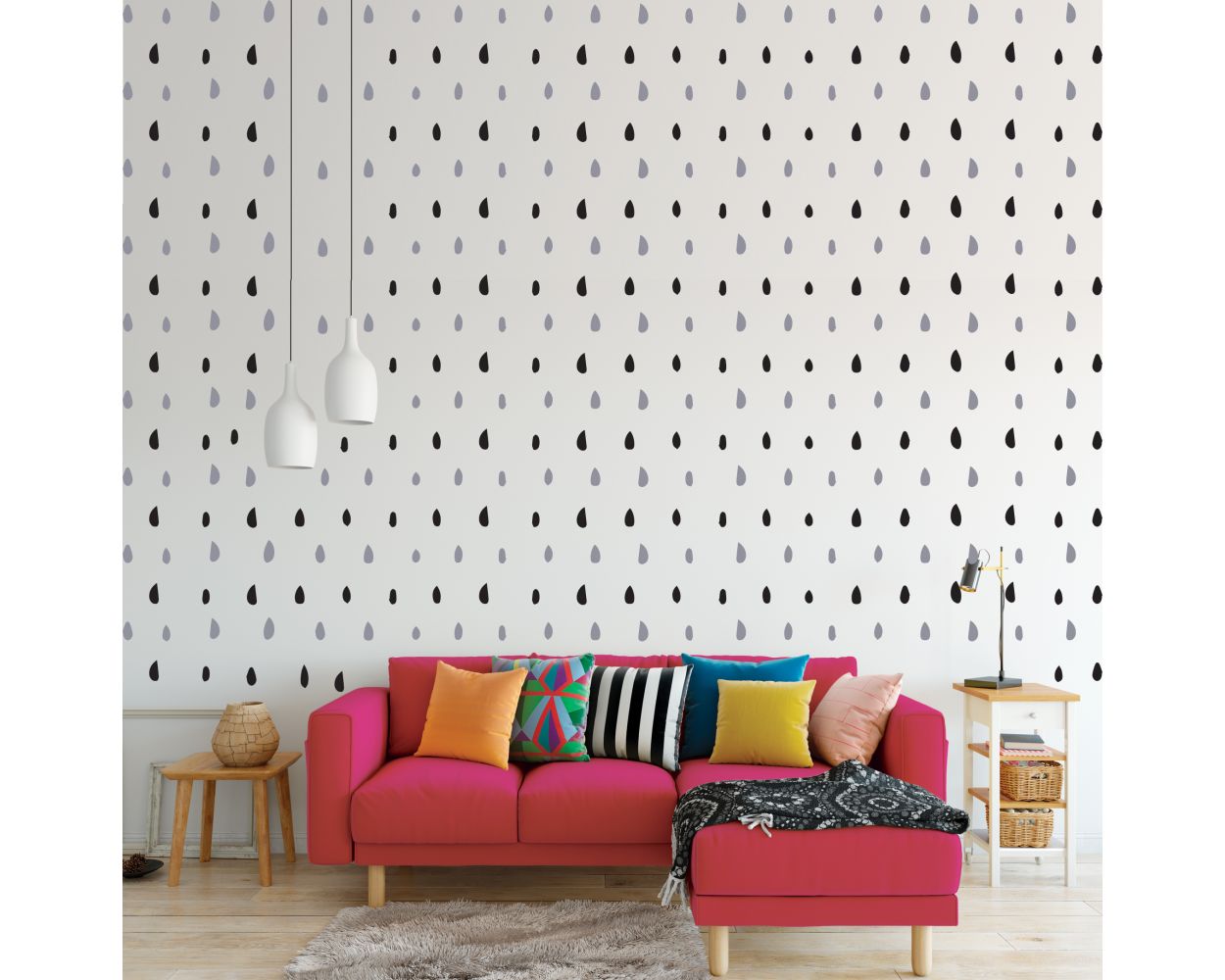 Best Beautiful Hand Drawn Mixed Colours Polka dots Pattern Wall Stickers 