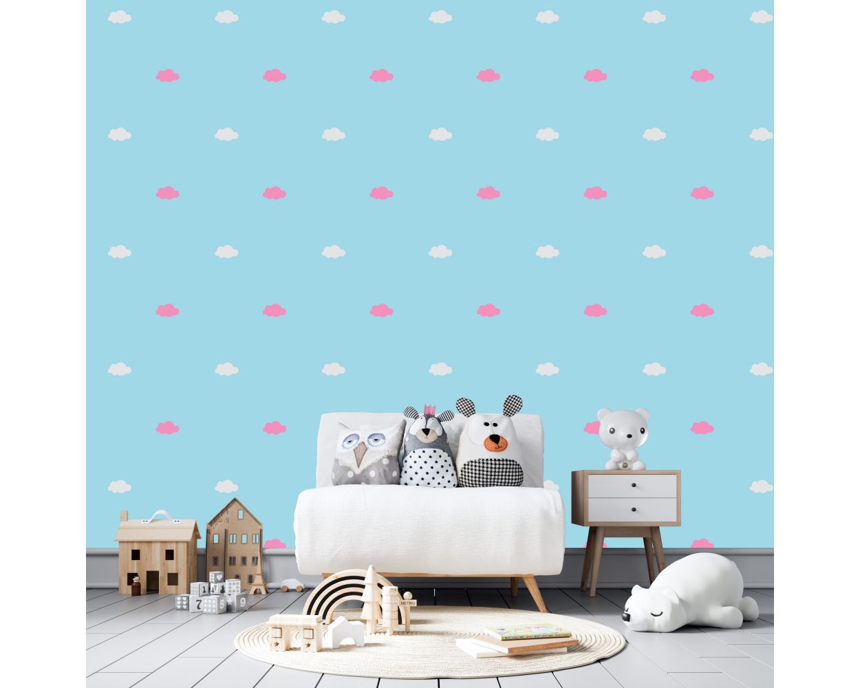 Beautiful Bohemian Clouds Pattern Vinyl Wall Stickers for Bedroom Wall Decor