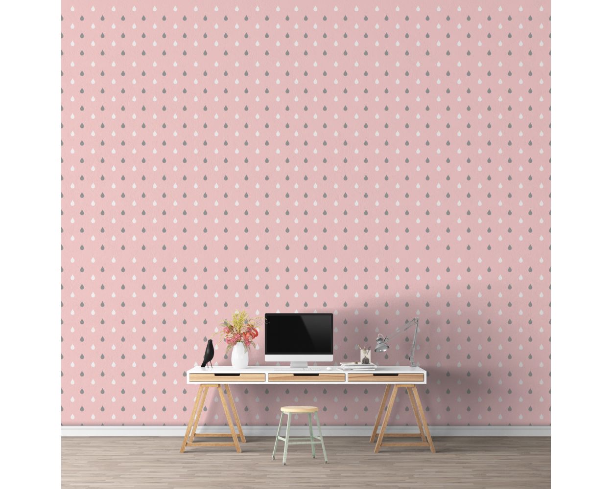 Best Beautiful Boho Raindrops Pattern Vinyl Wall Decals for Room Wall Decor