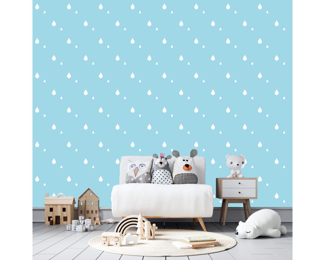 Best Mixed Size Raindrops Pattern Vinyl Wall Stickers for Room Wall Decor 