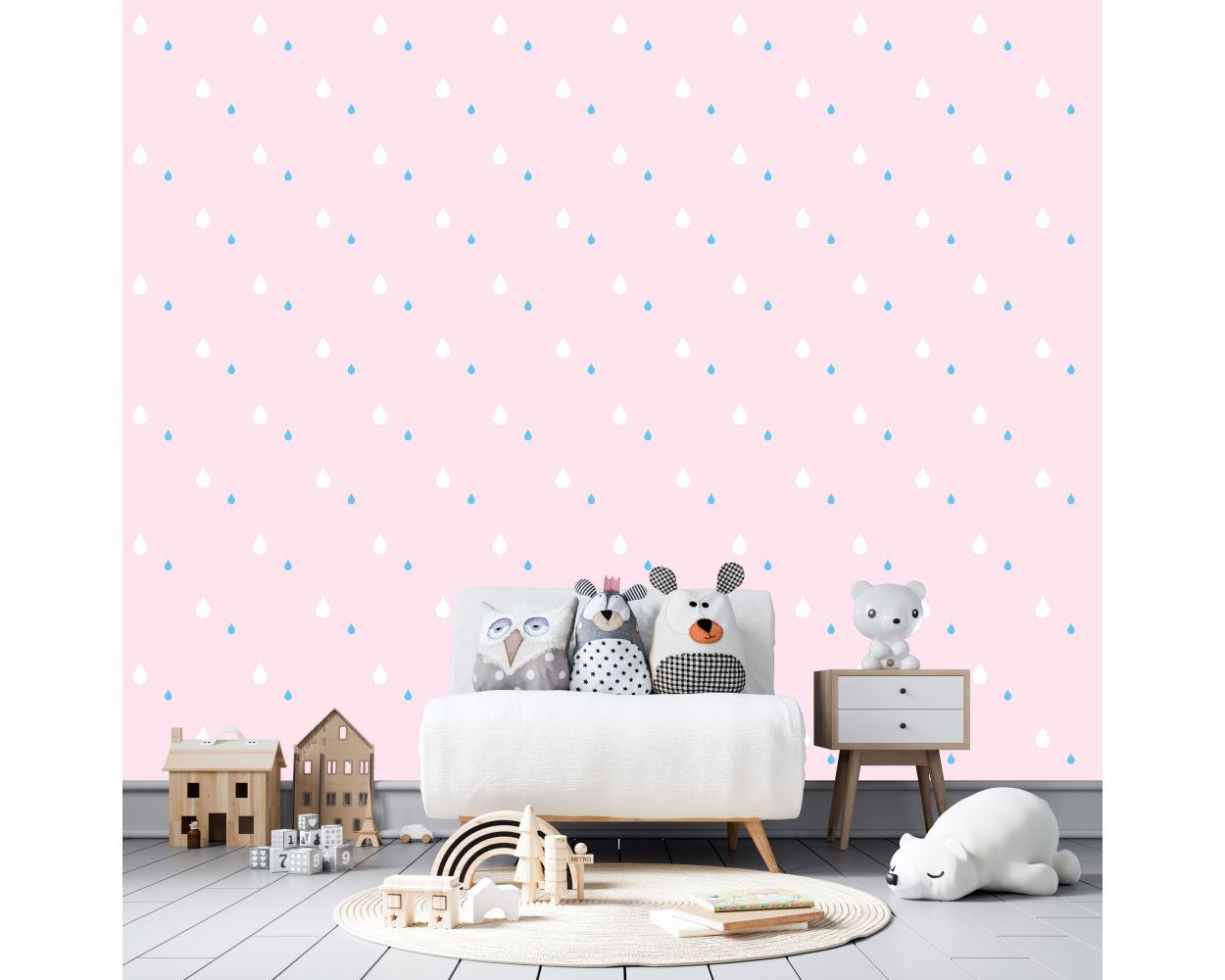 Best Mixed Size Raindrops Pattern Vinyl Wall Decals 