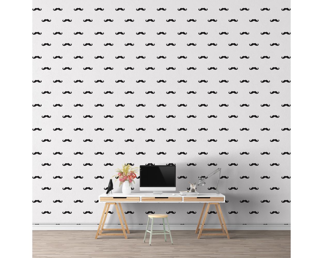 Best Moustache Pattern Vinyl Wall Stickers for Wall Decor 