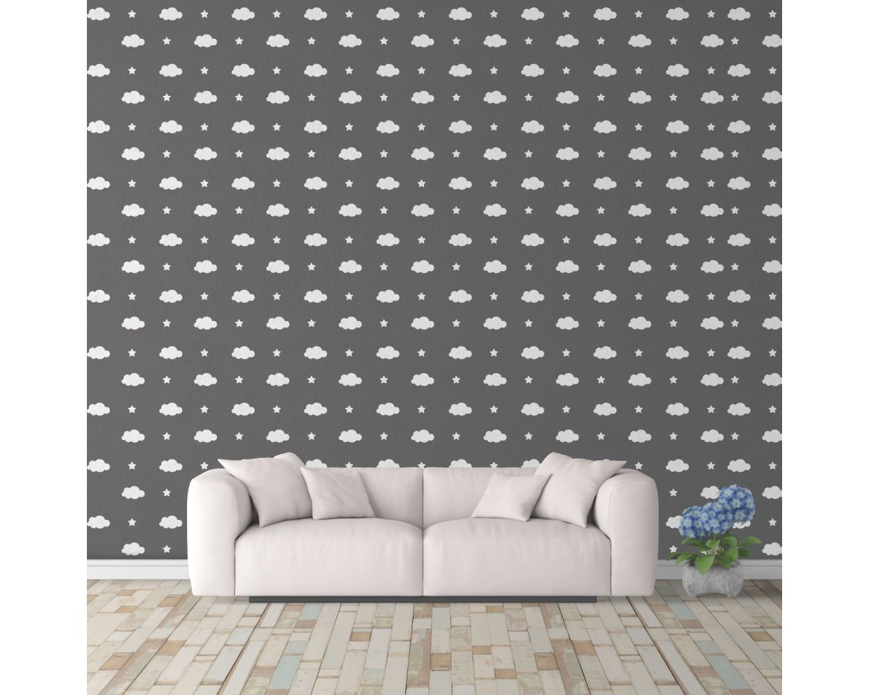 Best Beautiful Clouds & Stars Pattern Vinyl Wall Stickers