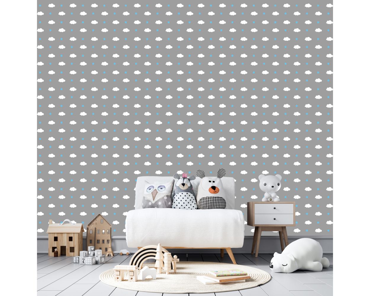 Best Beautiful Clouds & Stars Pattern Vinyl Wall Stickers for Bedroom Wall Decor