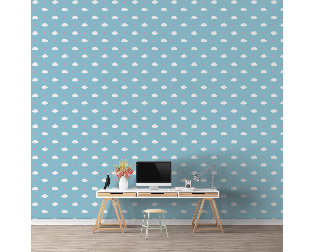 Best Beautiful Clouds & Stars Pattern Vinyl Wall Stickers 