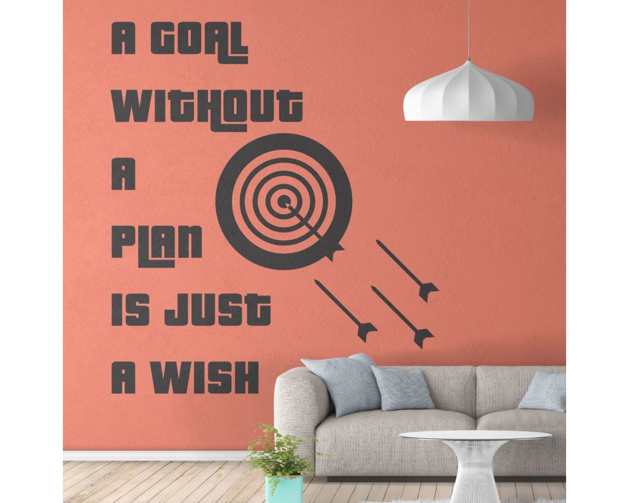 “A goal without a plan is just a wish!” Quotes Wall Stickers for office wall decor