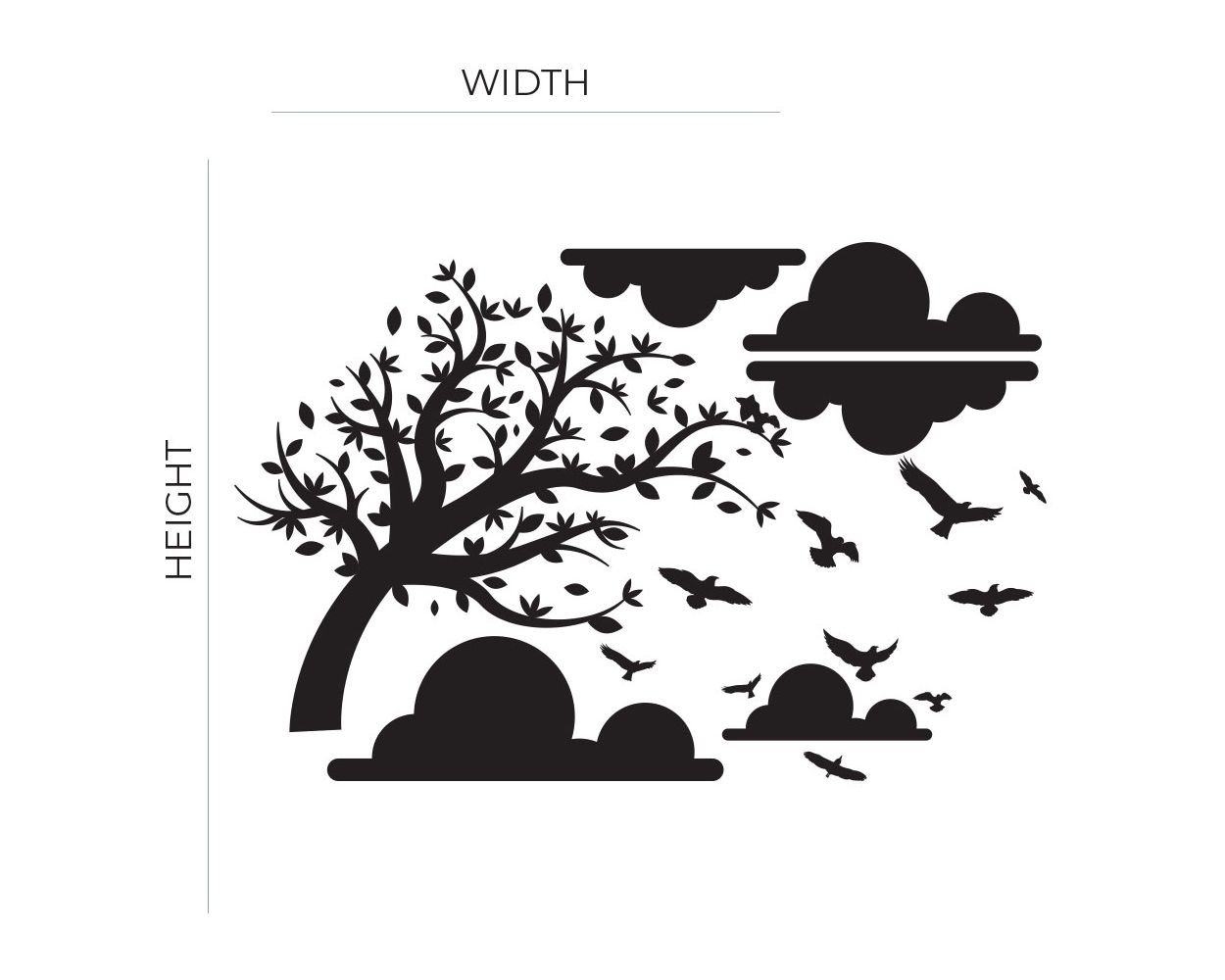 Cool & Best beautiful Birds, Clouds & Tree Vinyl Wall Stickers
