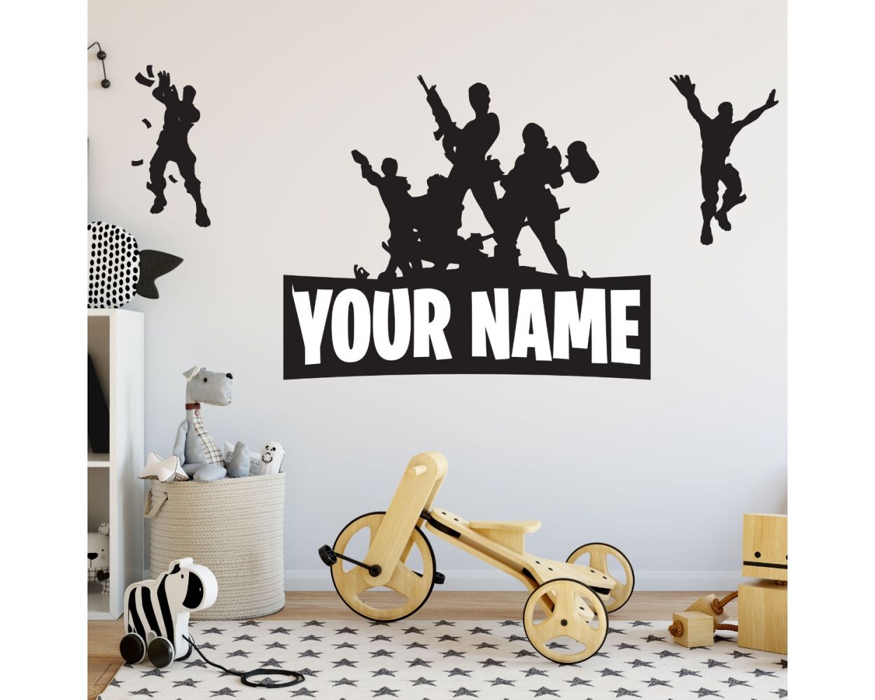 Best Personalized Fighting Fortnite Vinyl Wall Decals for gaming room wall decora