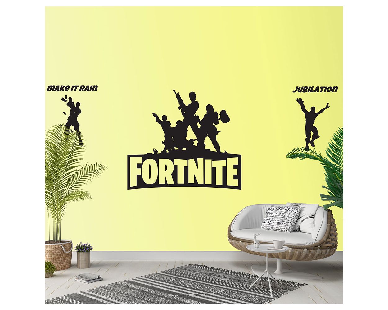 Fighting Fortnite Vinyl Wall Decals for Boys Room Decor