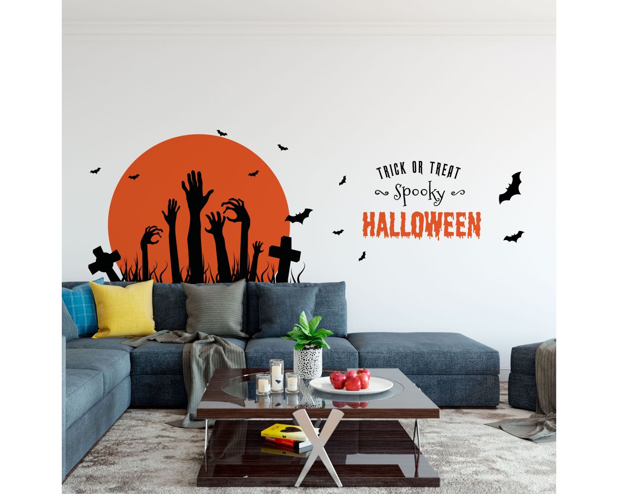 Best Beautiful Spooky Halloween Trick or Treat Zombie Wall Decals. Shop now