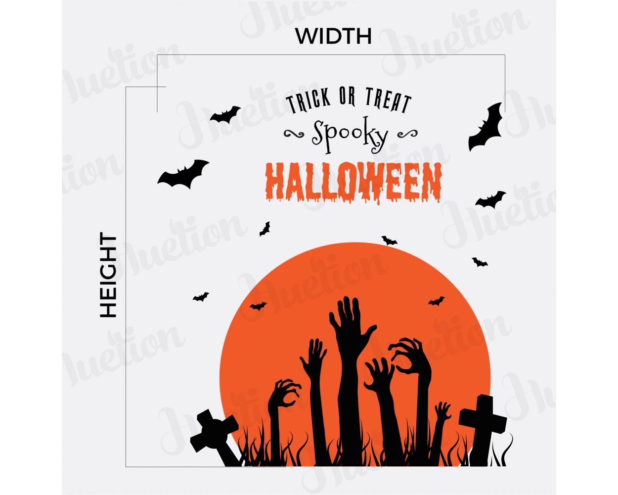 Best Beautiful Spooky Halloween Trick or Treat Zombie Wall Decals.