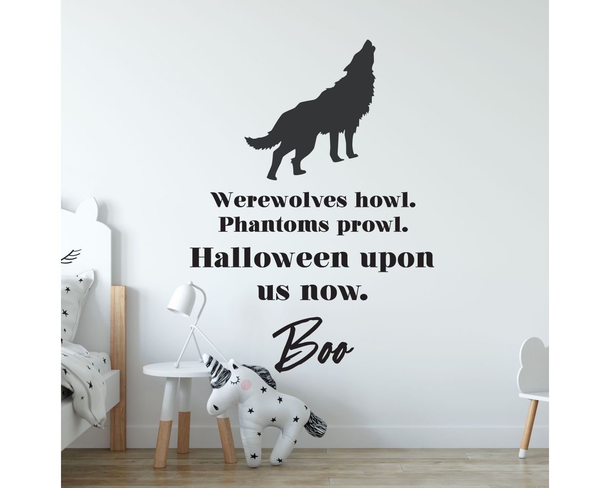Best Beautiful Wolf Halloween upon us now with Boo Wall Quotes Decals. Shop now