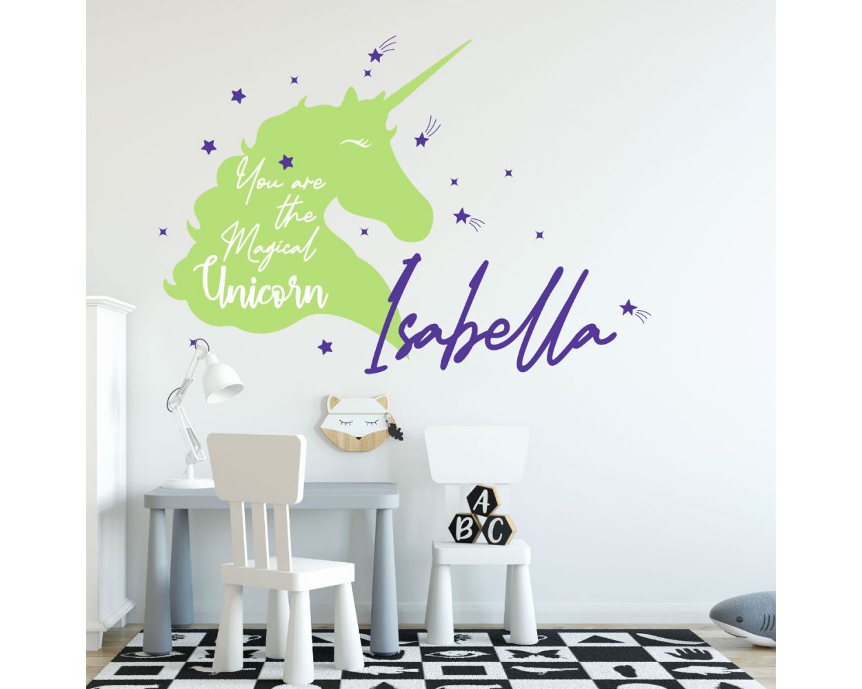 Best Unicorn Themed Custom Girl Name Vinyl Wall Decals for Nursery Wall Decor