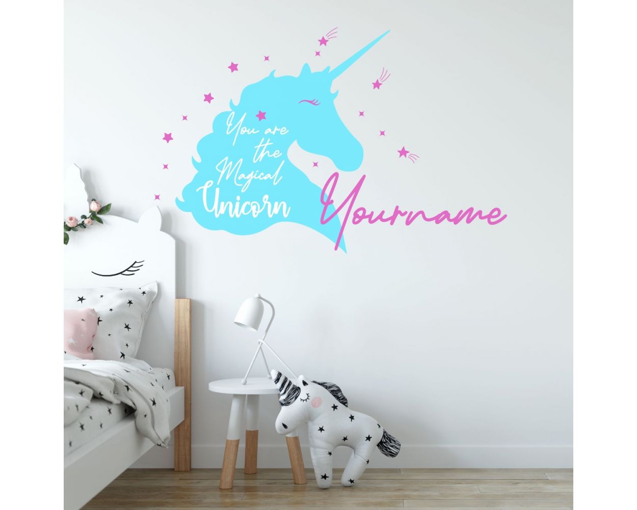 Best Unicorn Themed Custom Girl Name Vinyl Wall Stickers for Kids Bedroom Wall Decor