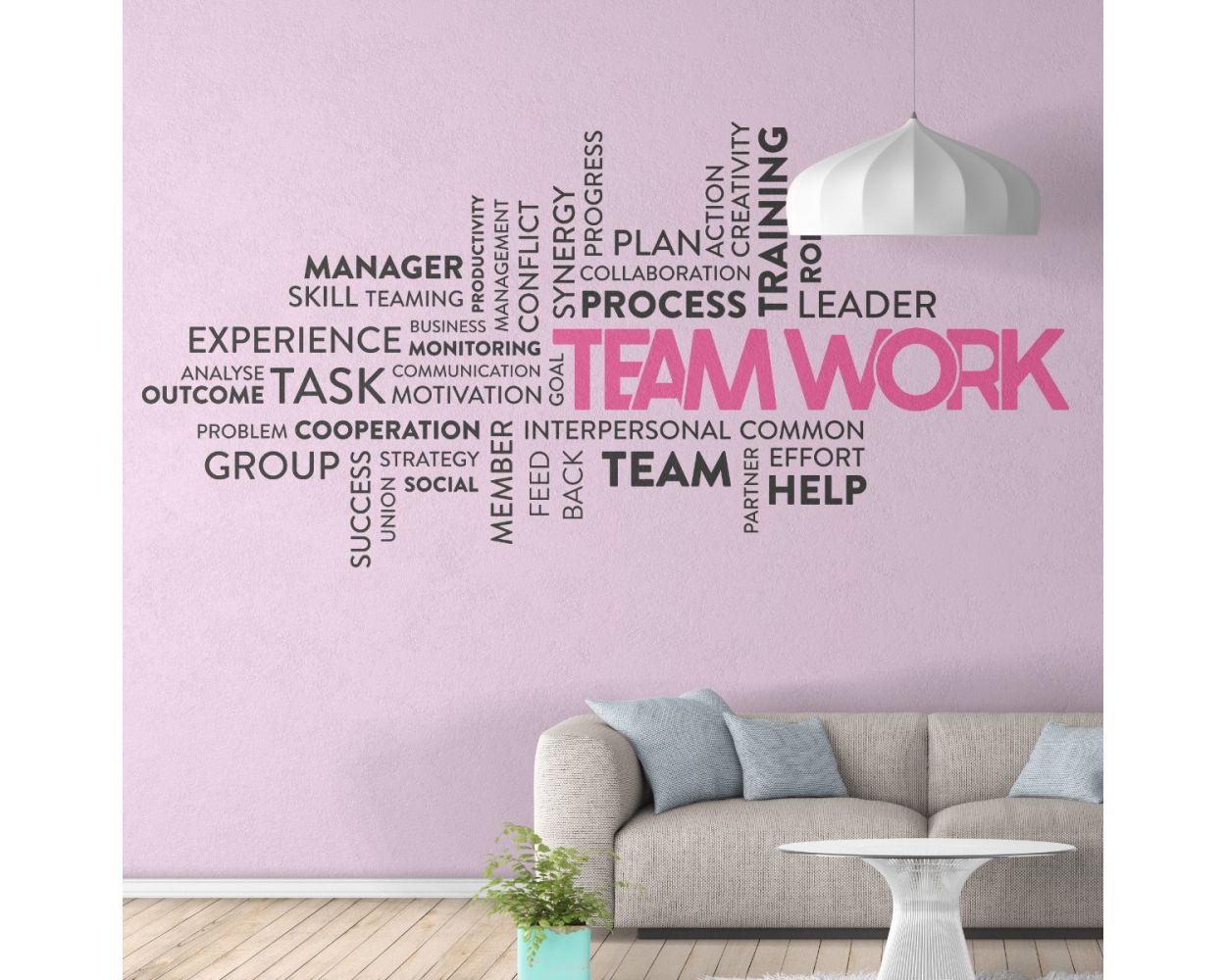 Teamwork Motivational Quote Wall Stickers for Office Wall Decor