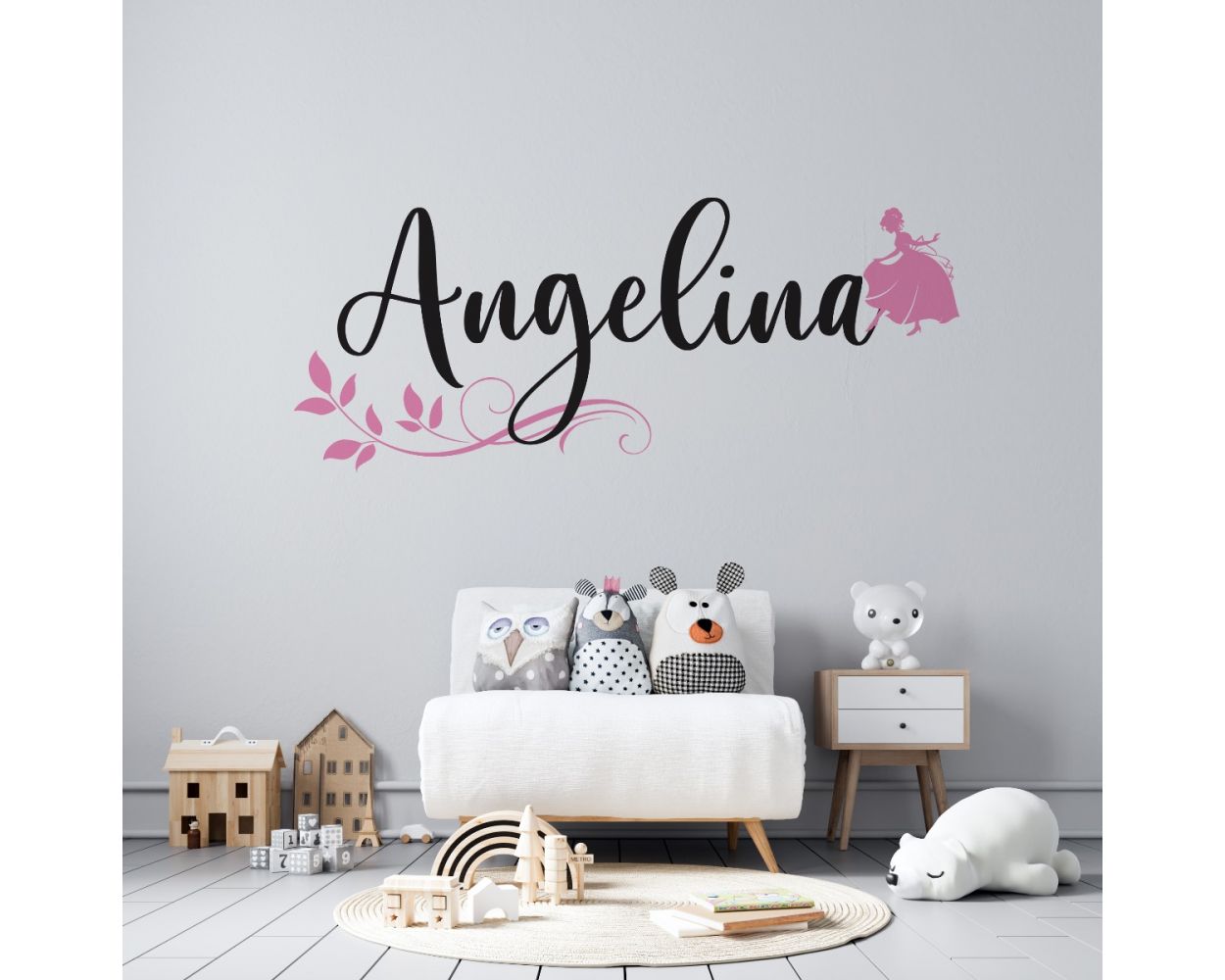 Customized Girls Name Vinyl Wall Stickers for Room Wall Decor