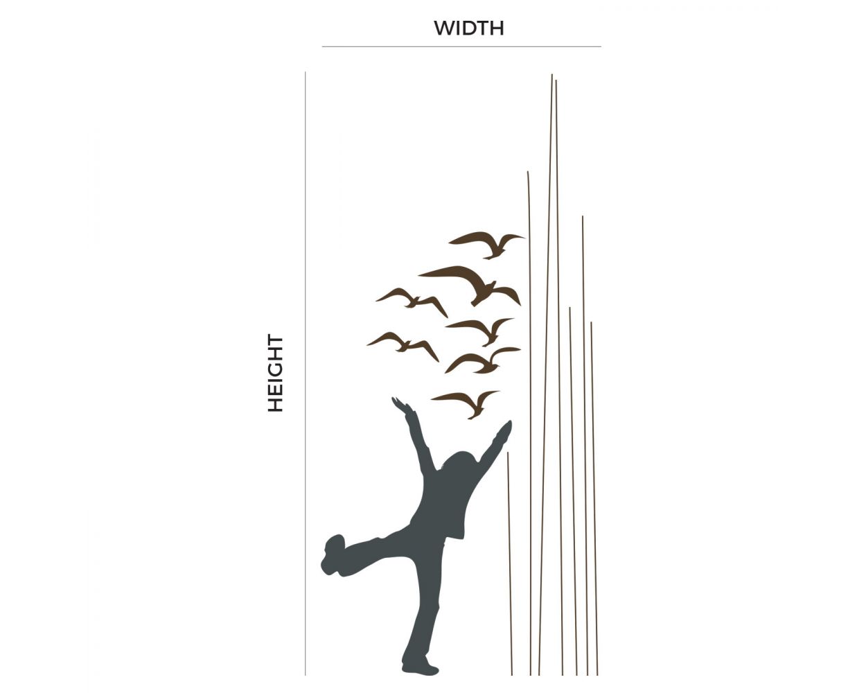 Best Boy Flying with Birds Nature Vinyl Wall Decals. shop now