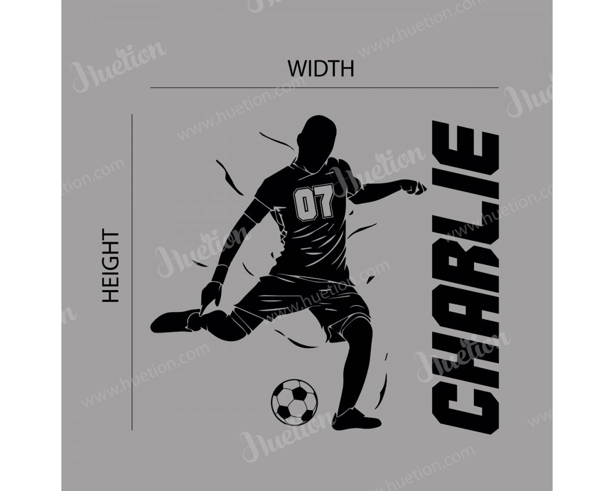 Custom Name & Jersey Number Boys Gaming Room Football Wall Stickers