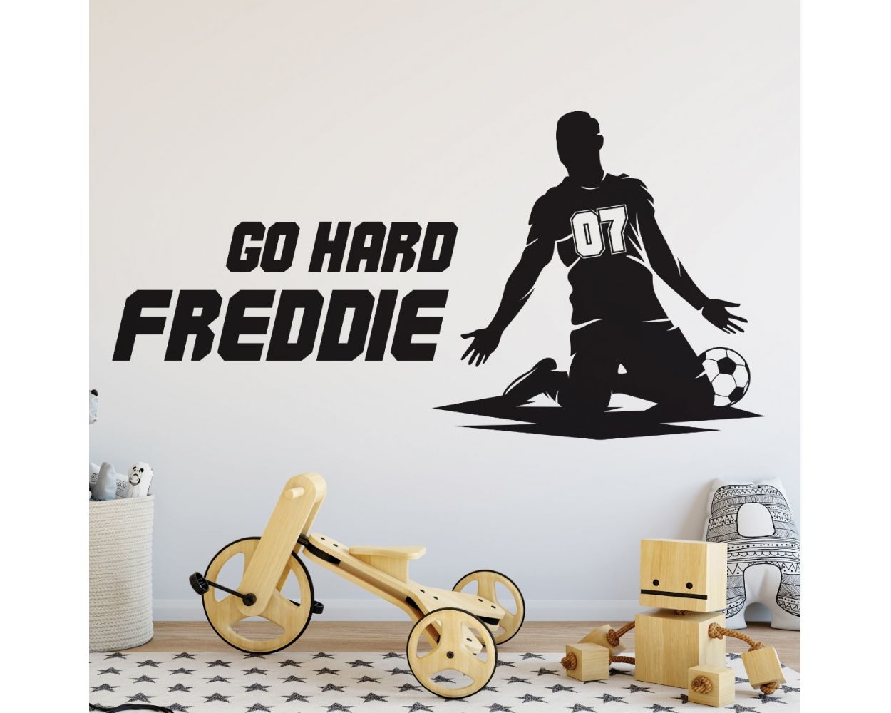 Personalised Name & Jersey Number Wall Decal | Huetion