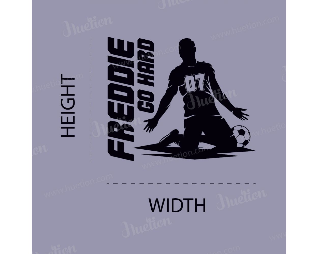 Personalised Name & Jersey Number Wall Decal | Huetion