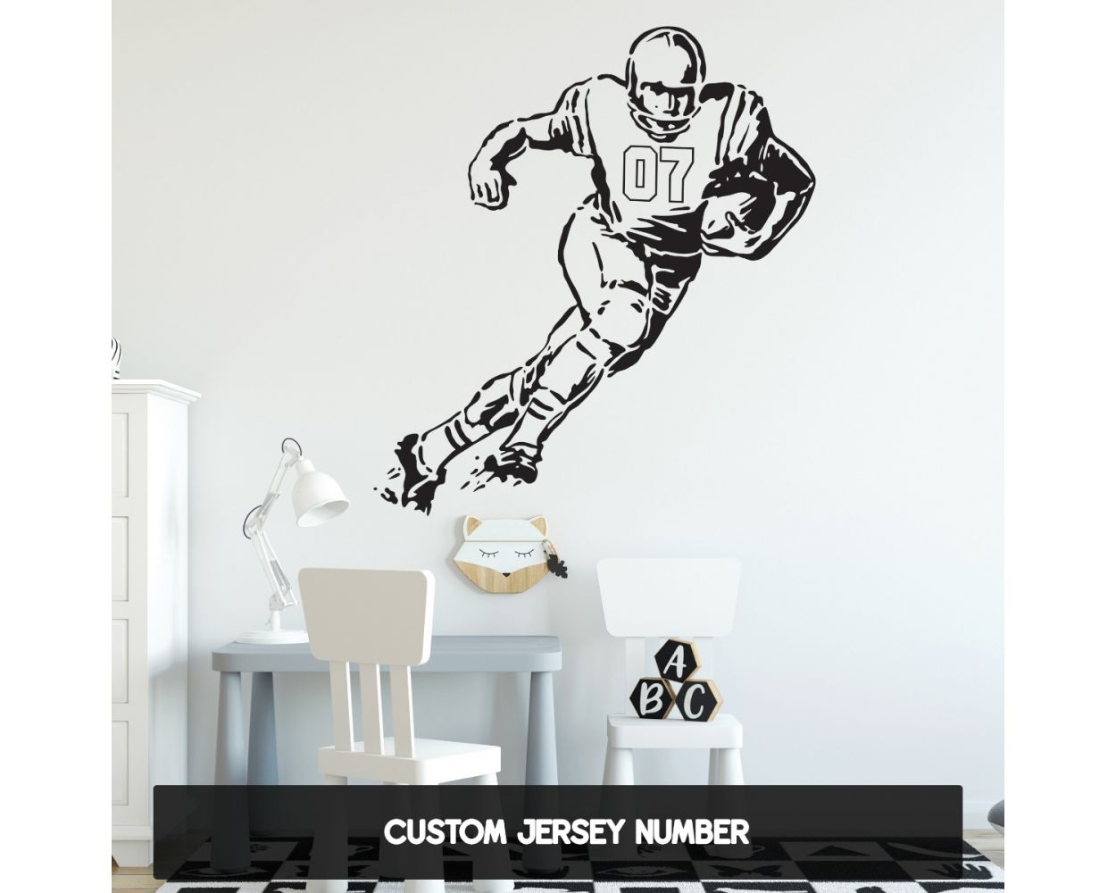 American Football Jersey Number Wall Stickers for kids room