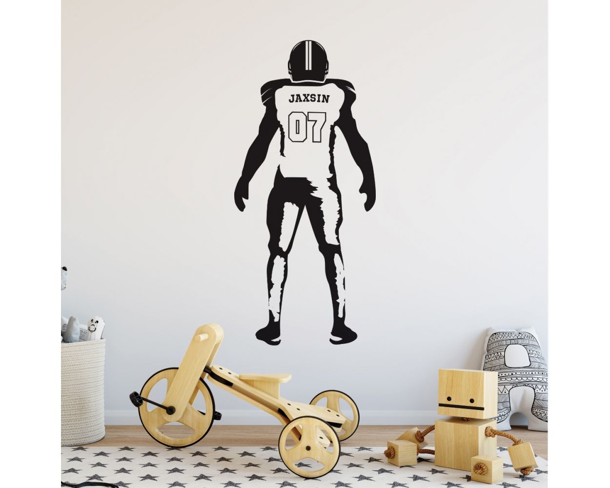American Football Personalised Name & Jersey Number Decals