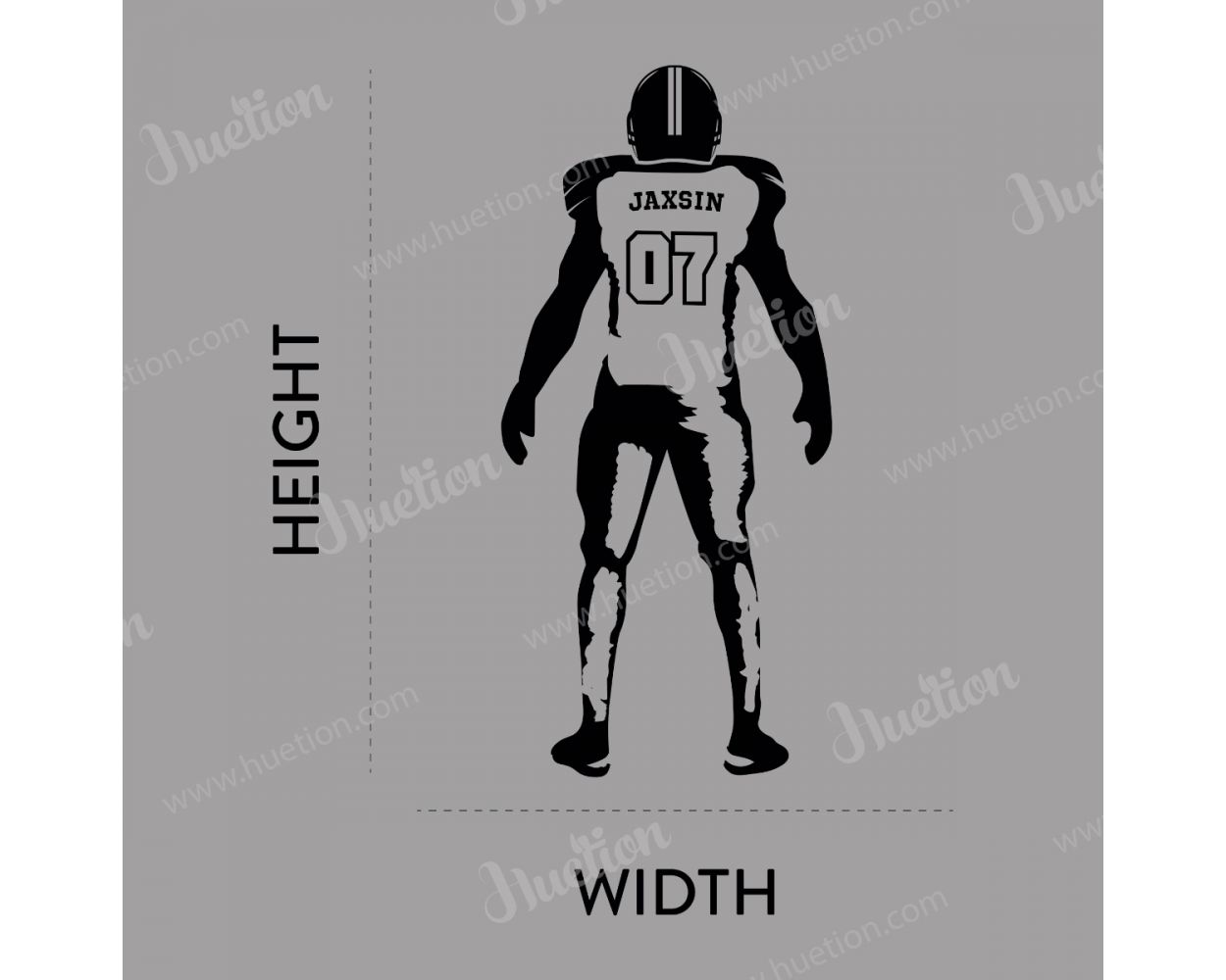 American Football Personalised Name & Jersey Number Stickers Kids Gaming 